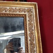 Miroir dore et rechampi en gris d'epoque louis xvi