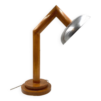 Modern wood table lamp, France circa 1940