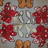 Tapis Hooked Antique Américain, Début XXe Siècle, Motifs Floraux