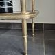Dessert / Small side table with mahogany veneer and brass mid-century.