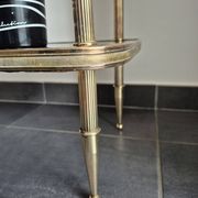 Desserte / Petite table d'appoint plaquage acajou et laiton mid century