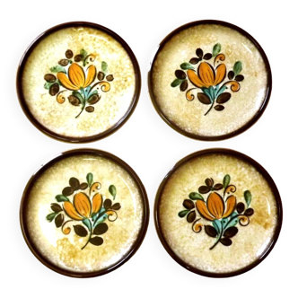 Set of 4 plates, Vintage Boch La Louvière Corfou Collection