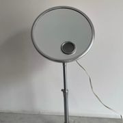Vintage chrome Brot mirror, magnifying and illuminating, on adjustable stand, France 1960