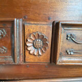 Buffet man standing china cabinet