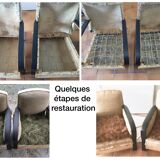 Pair of Studio armchair 1950 fully restored fabric Thévenon.
