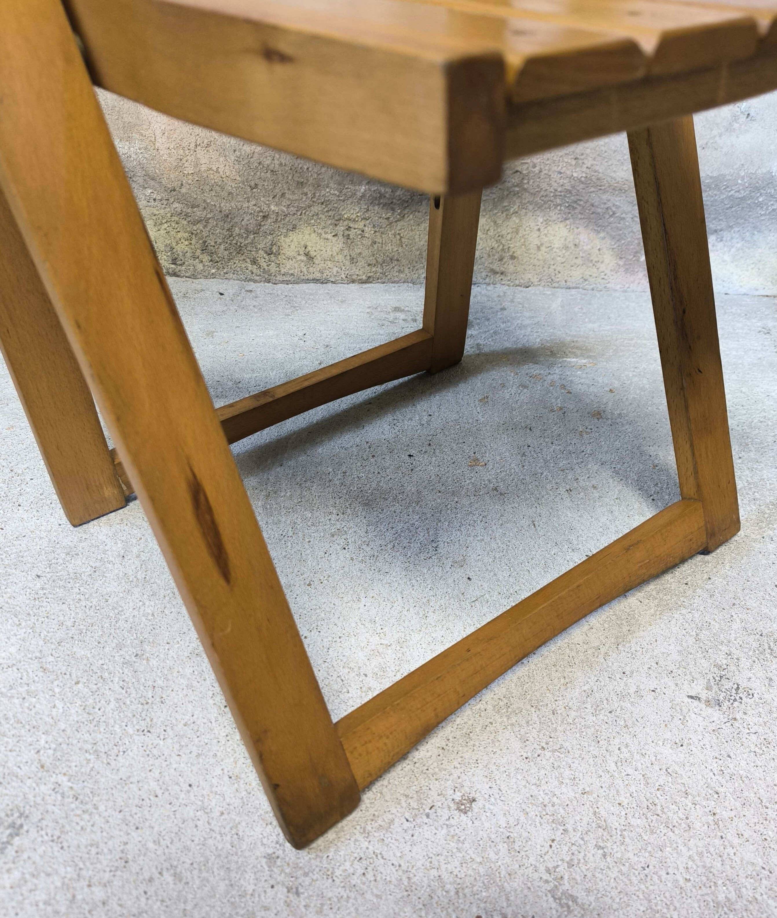 Pair of vintage folding wooden chairs by Aldo Jacober