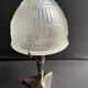 Art Deco table lamp – Chromed metal and molded pressed glass – Attributed to Création Tief