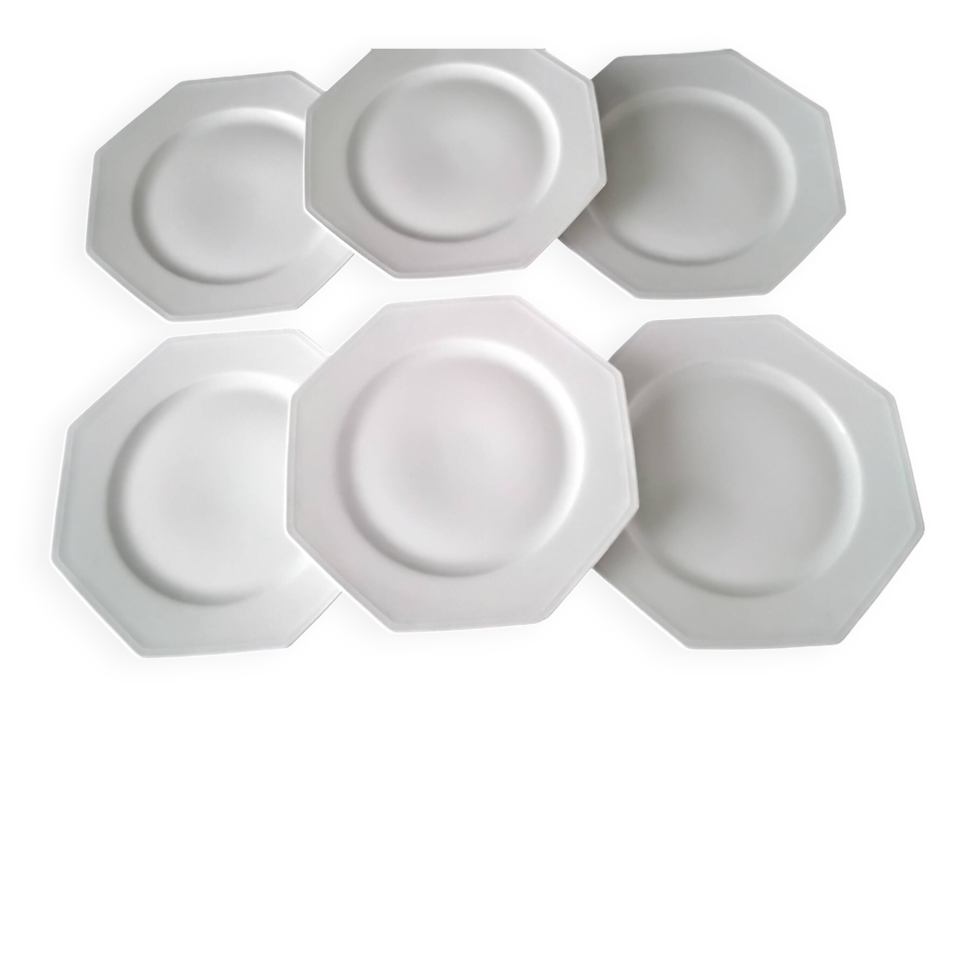 6 flat plates made of Limoges porcelain