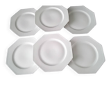 6 flat plates made of Limoges porcelain