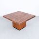 coffee table in copper and teak by heinz lilienthal, 1970s