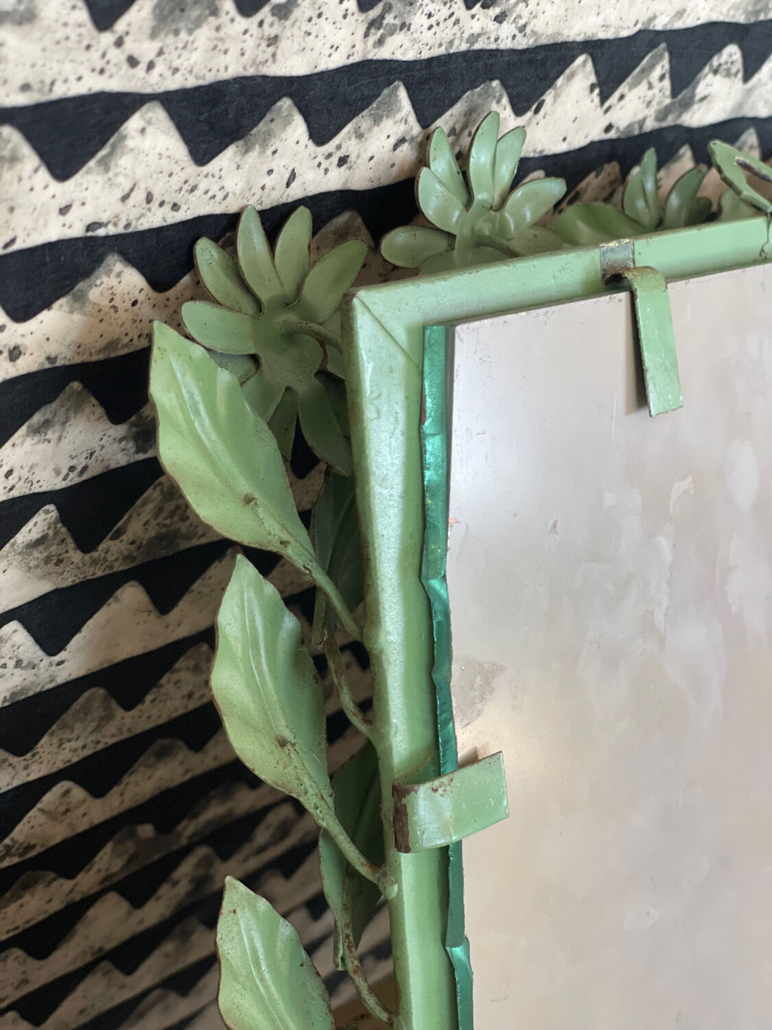 Vintage Italian metal mirror
