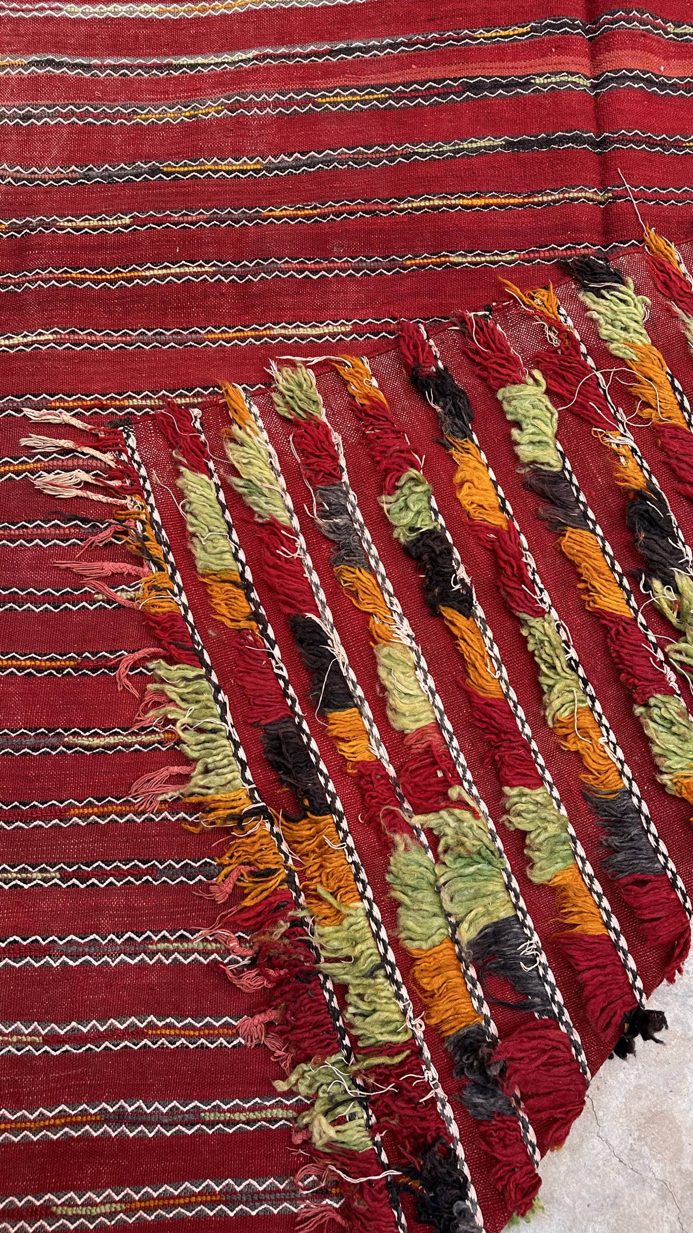 Moroccan kilim zemmour rug - 386 x 168 cm