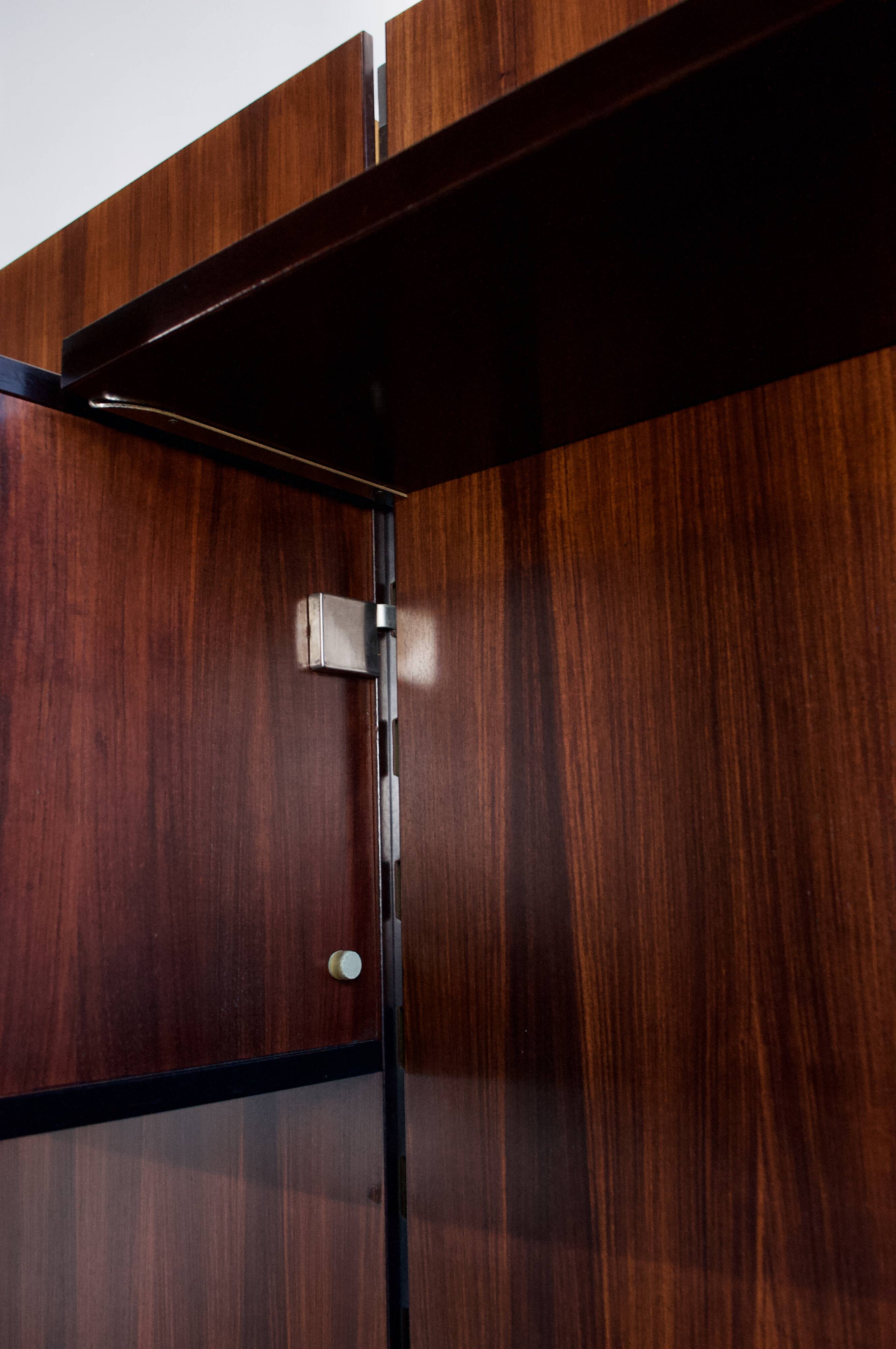 MODULAR SHELF ROSEWOOD ICO PARISI 1960s MIM ROMA PUBLISHER