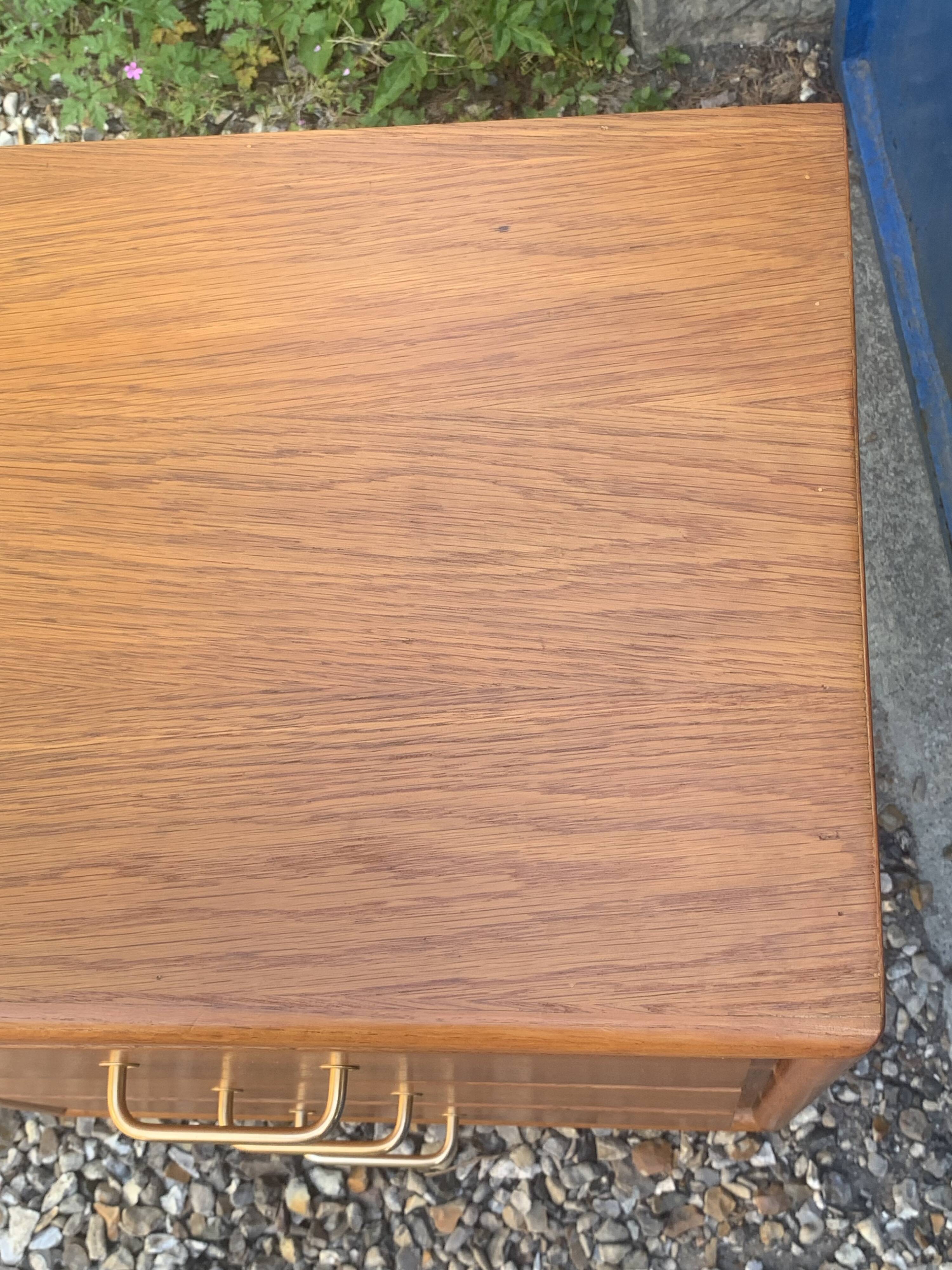 Vintage chest of drawers with oak compass legs, 1950s