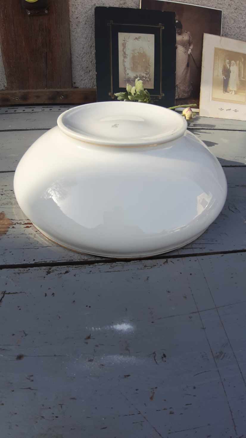 old white and gold LIMOGES porcelain fruit-saladier-plate cup