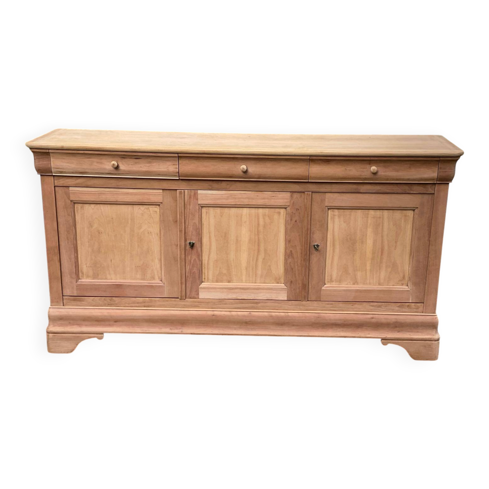 Louis Philippe rustic buffet, vintage, renovated in wood from the 1960s.