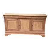 Louis Philippe rustic buffet, vintage, renovated in wood from the 1960s.
