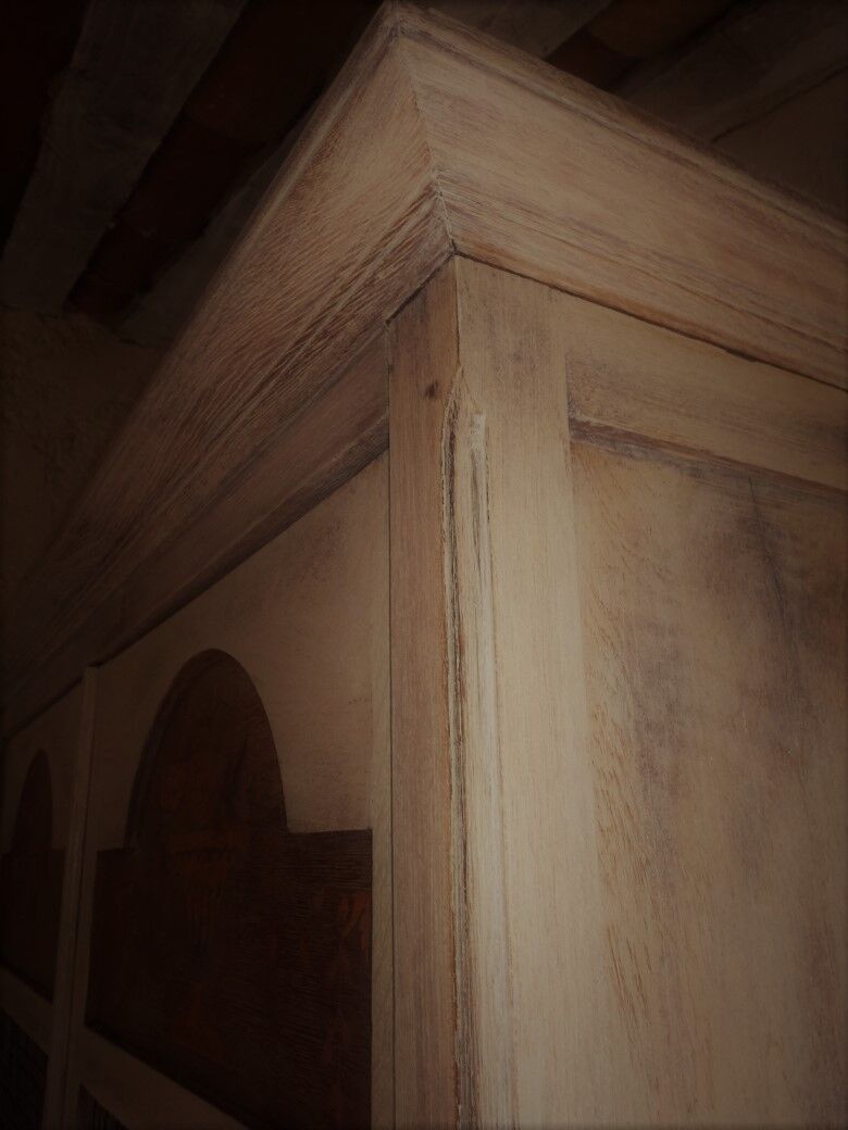 Old wardrobe all solid oak and marquetry