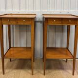 Pair of small side tables in cherry wood.
