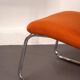 Chrome-plated steel and orange fabric armchair, Germany, 1980