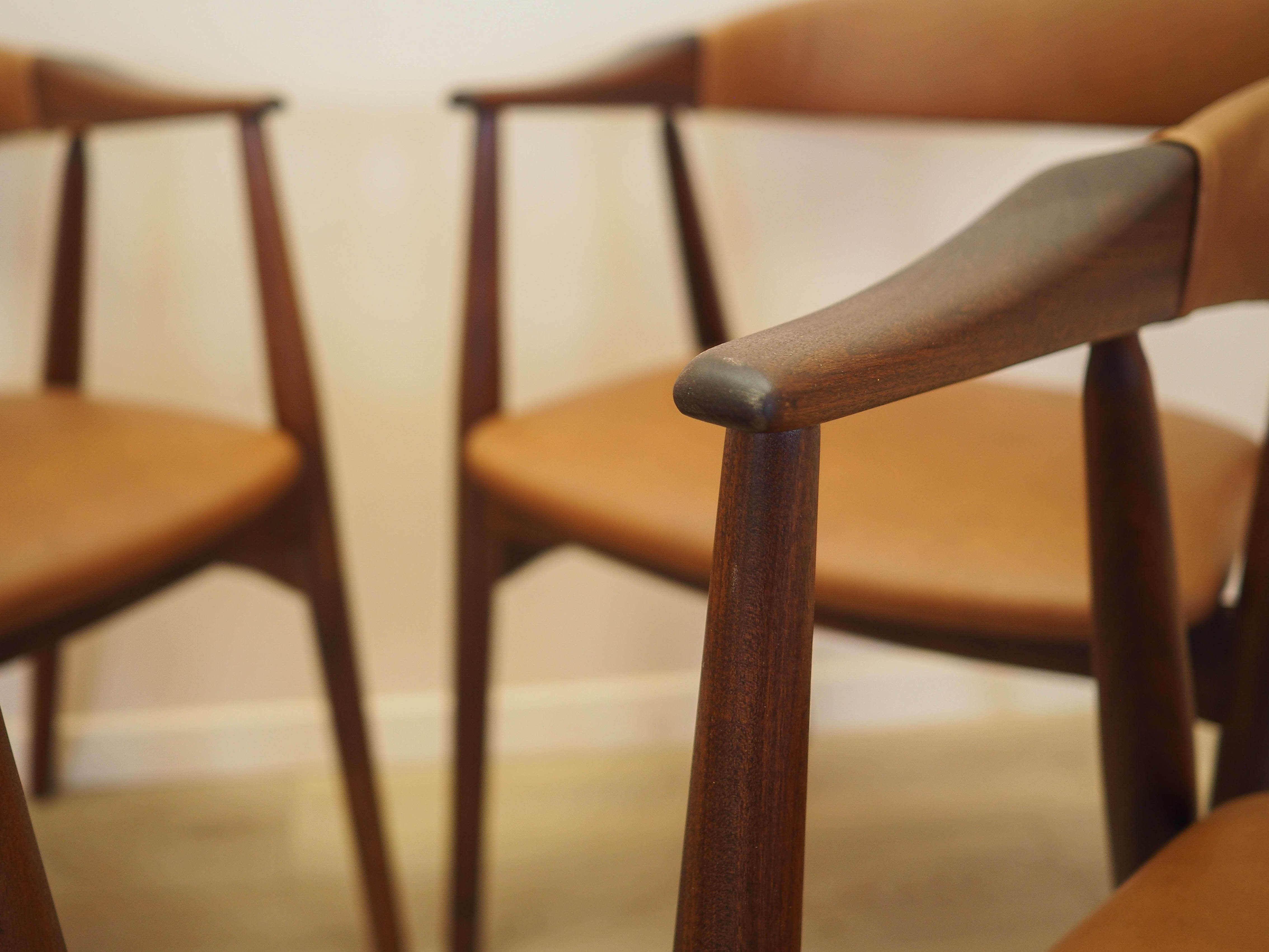 Set of six teak chairs, Danish design, 1970s, made in Denmark
