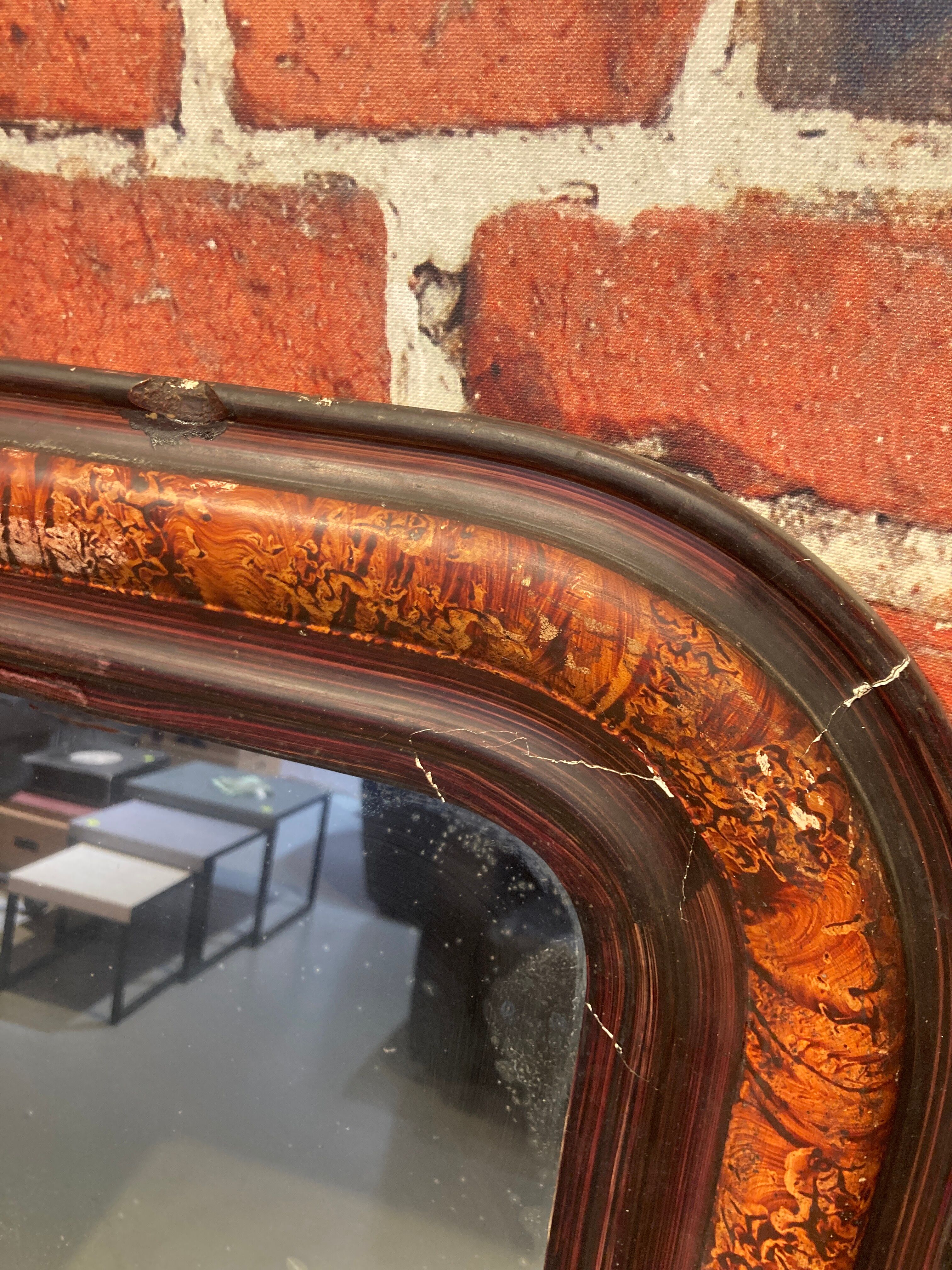 Mirror with wooden frame