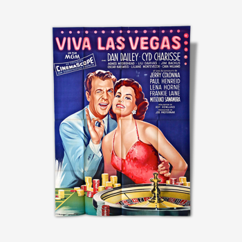 Affiche de cinéma viva las vegas 1956