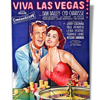 Affiche de cinéma viva las vegas 1956