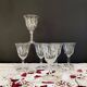 6 antique wine or water glasses engraved with vintage stylized flowers