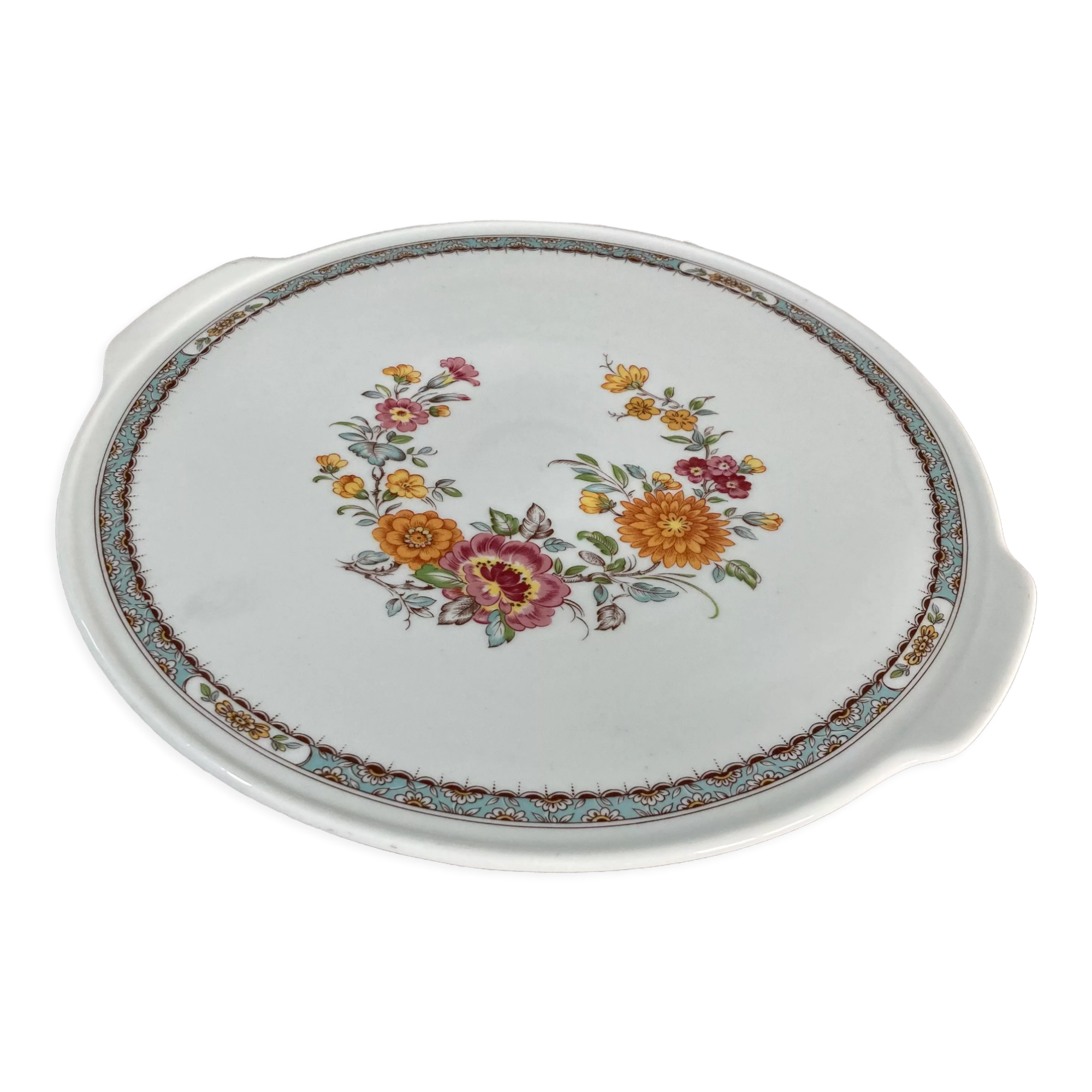 Pie dish for serving floral motifs Bavarian porcelain
