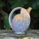 Flamed enameled stoneware bottle, pitcher, liquor bottle signed Denbac number 610, art vase
