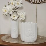 Pair of white porcelain vases by Manfred Frey for Kaiser, Germany