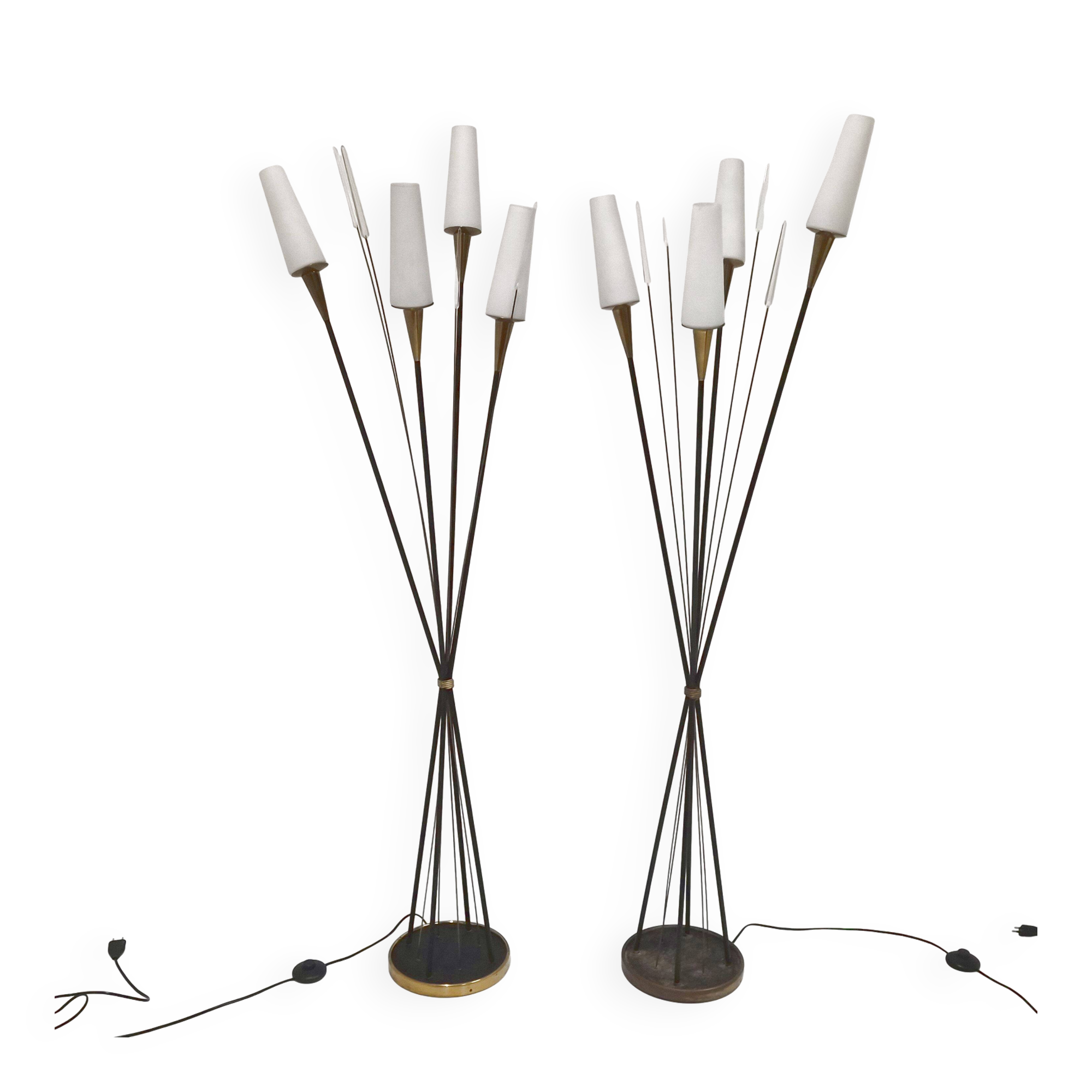 Pair of vintage Lunel floor lamps from 1950.