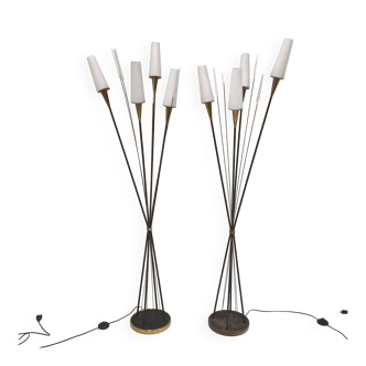Pair of vintage Lunel floor lamps from 1950.