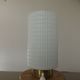 Scandinavian lamp, made of wood, brass and embossed glass 70s