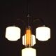 Art Deco nickel chandelier with cream glass cylinders, Czechoslovakia, 1930s