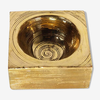 Bitossi gold pocket tray Italy 1970