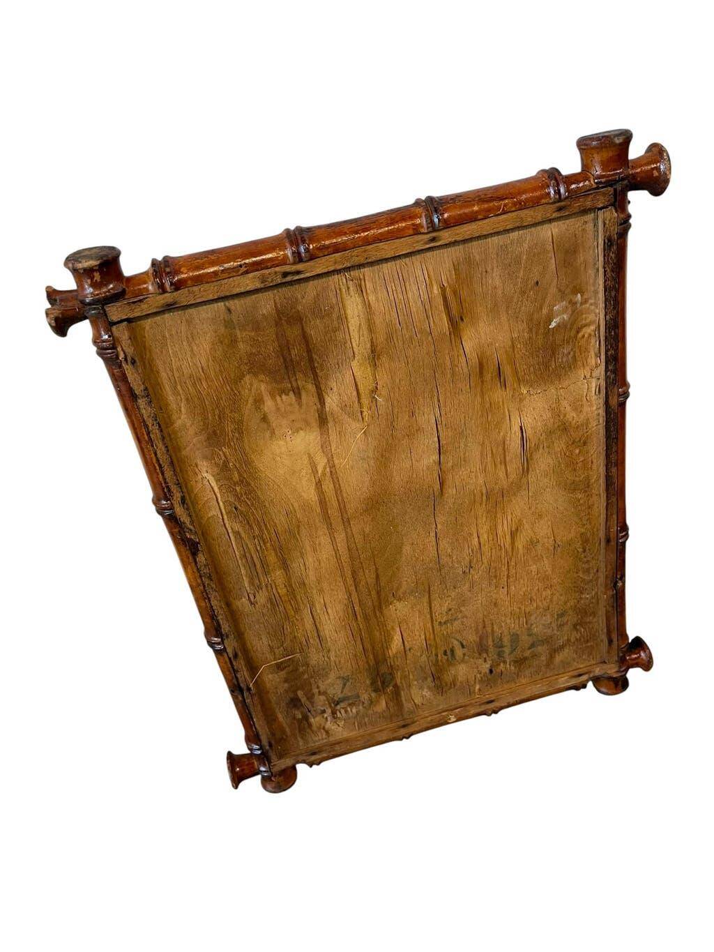 Miroir mural vintage en bambou foncé
