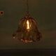 Vintage amber Murano suspension lamp by Honsel, Italian glass lamp.