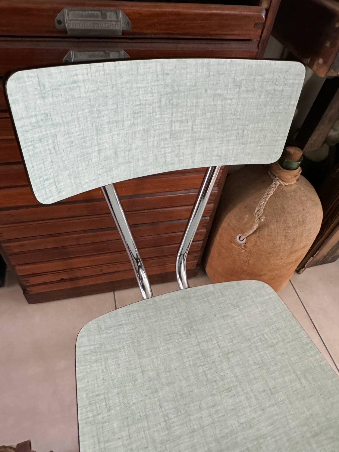 Vintage green Formica chair