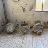 Trio of stone and cement planters, early 1900s