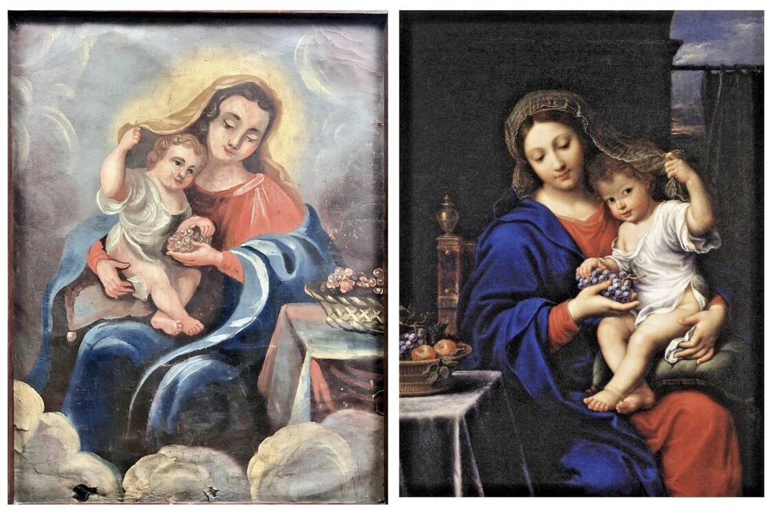 Oil painting on canvas XVIII Virgin and Child
