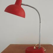 Lampe de Table Col de Cygne en Métal Rouge & Argent