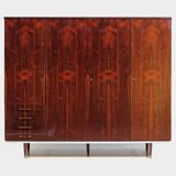 Vintage mid century modern 4-door design wardrobe in rosewood, 1960s