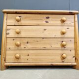 Scandinavian pine wood chest of drawers, 1980s