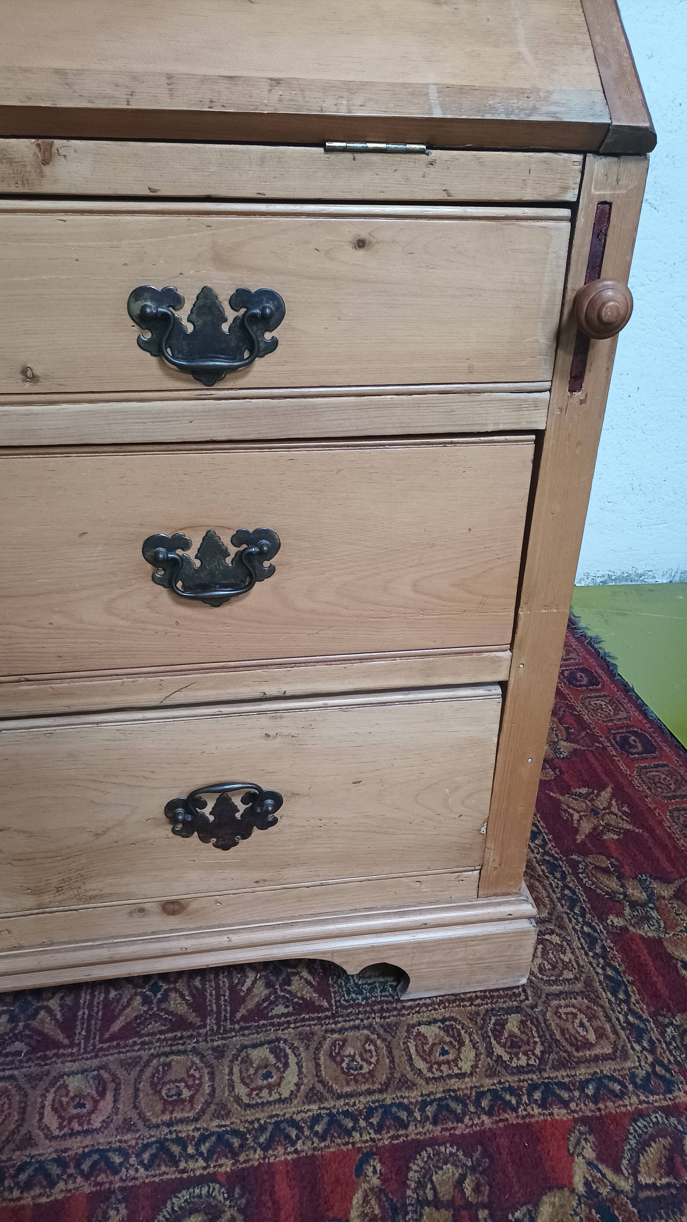 Slope desk, 19th century pine scriban