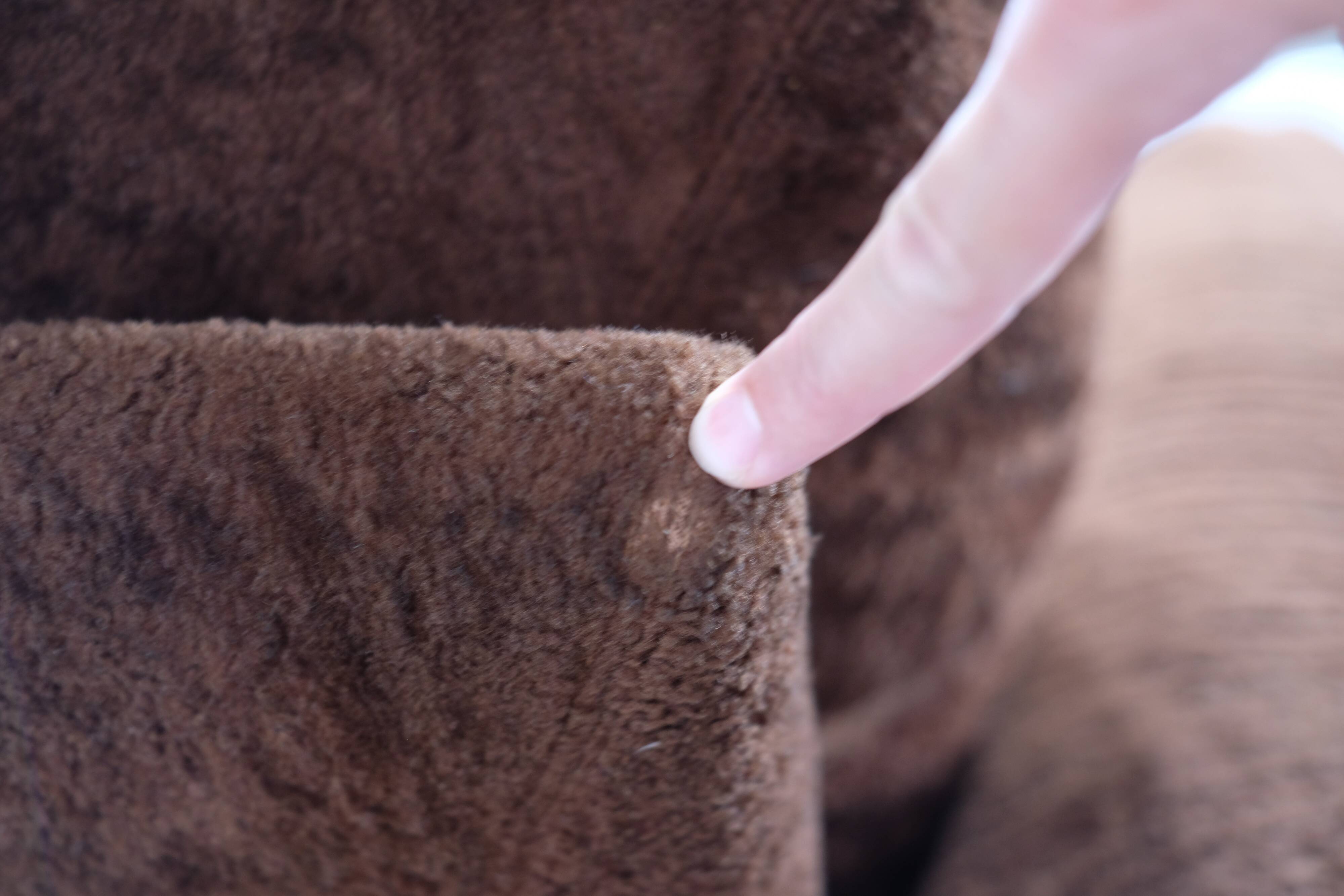 pair of brown fabric armchairs, Italy - 1970s