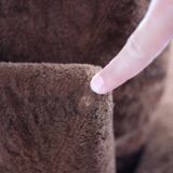 pair of brown fabric armchairs, Italy - 1970s