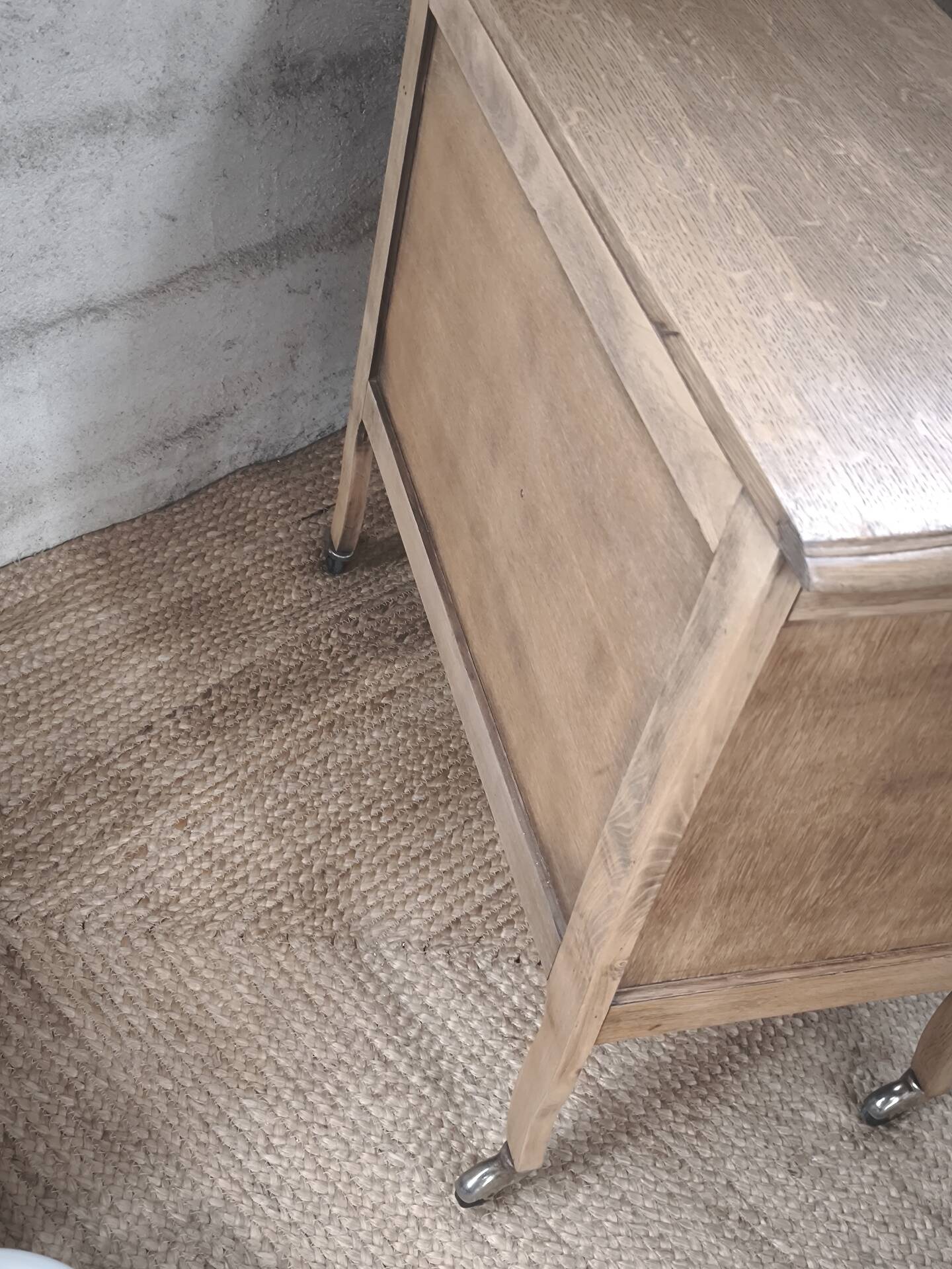 Bar cabinet / Sideboard in oak & natural caning – 1950s