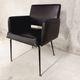 Vintage armchair in skai and black metal 60s